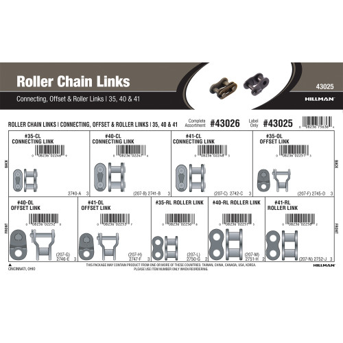 Roller Chain Links Assortment (#35, 40 & 41)