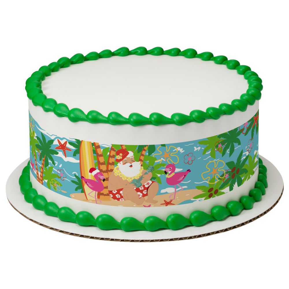 Image Cake Surfin' Santa