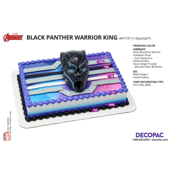 MARVEL Avengers Black Panther Warrior King Cake Decorating Instruction Card