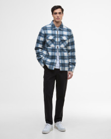 Overshirt Clayton in pile con motivo a quadri Shaded Emerald