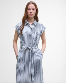 Abby Striped Midi Dress Navy/White Stripe
