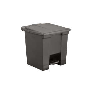 Rubbermaid Commercial, Legacy, 8gal, Plastic, Black, Square, Receptacle