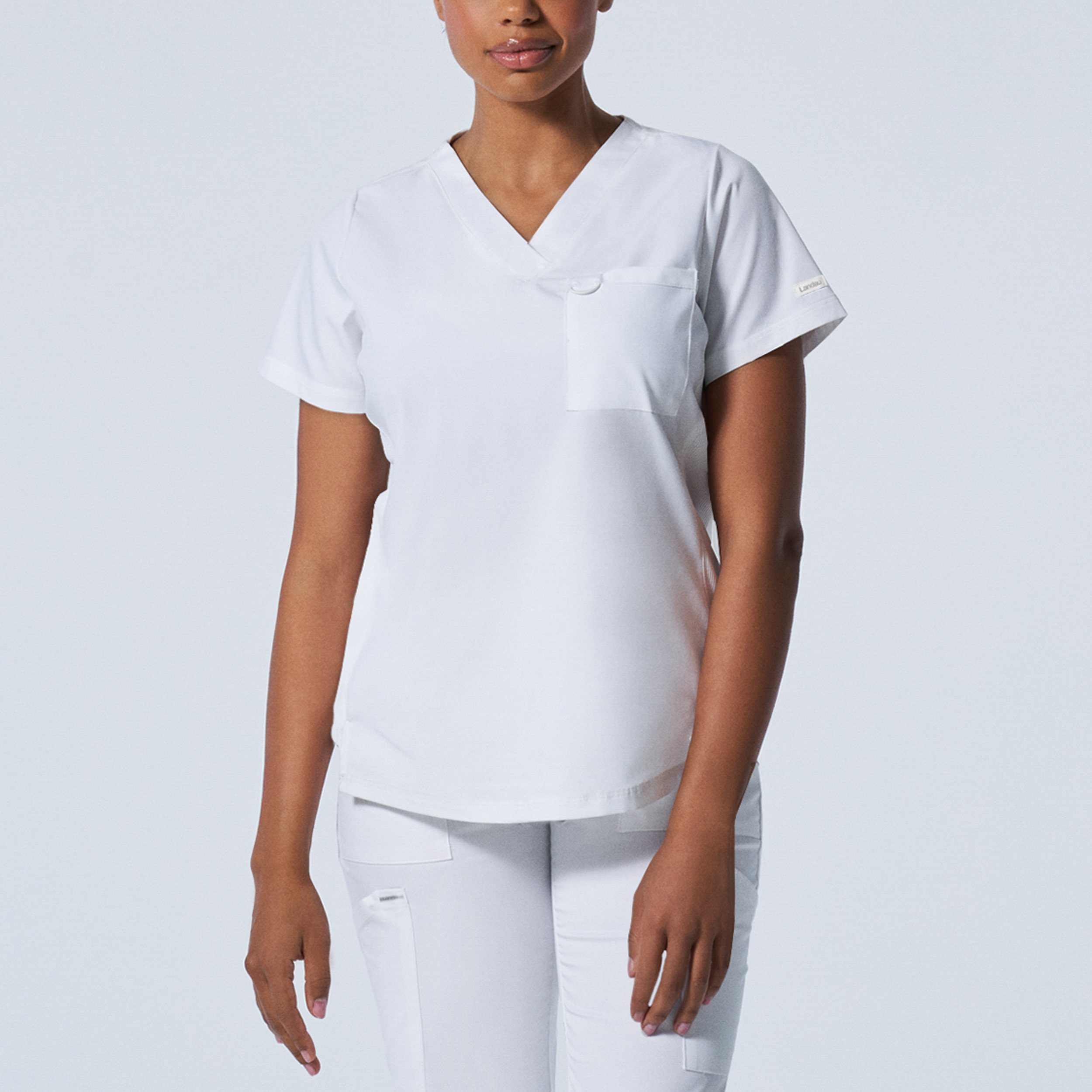 Landau ProFlex Women's 2-Pocket V-Neck Scrub Top - LT107 FREE SHIPPING! - Picture 12 of 13