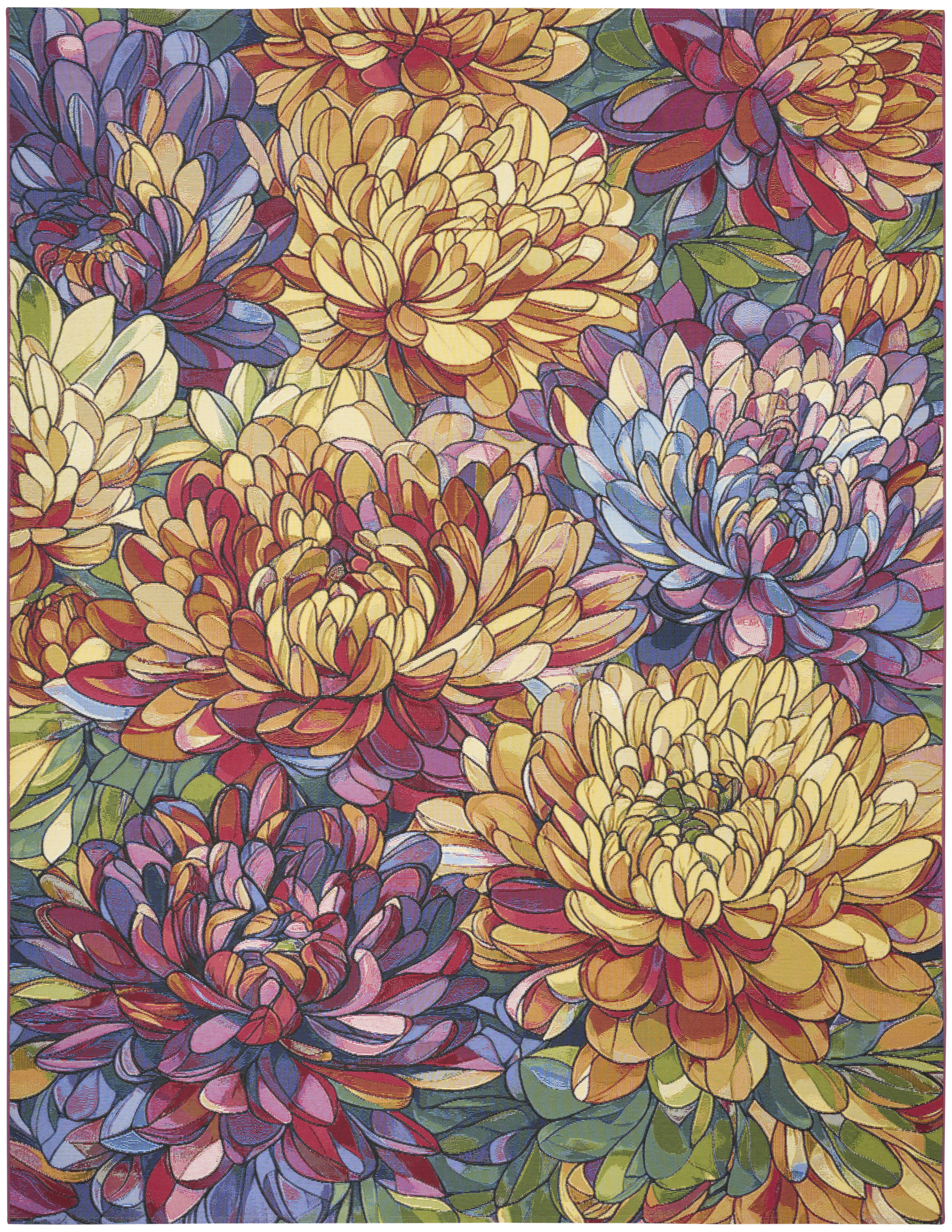 Nourison Color Splash 5'3" x 7'3" Multicolor Outdoor Rug