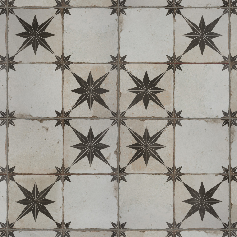 Kings Star Ara Nero 17-5/8 in. x 17-5/8 in. Ceramic Floor and Wall Tile
