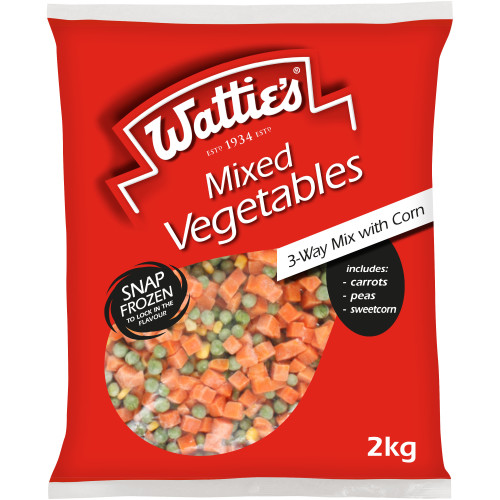 Wattie's® Mixed Vegetables 3-Way Mix with Corn 2kg 