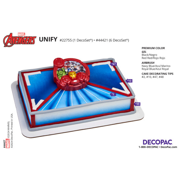 MARVEL Avengers Unify Cake Decorating Instruction Card
