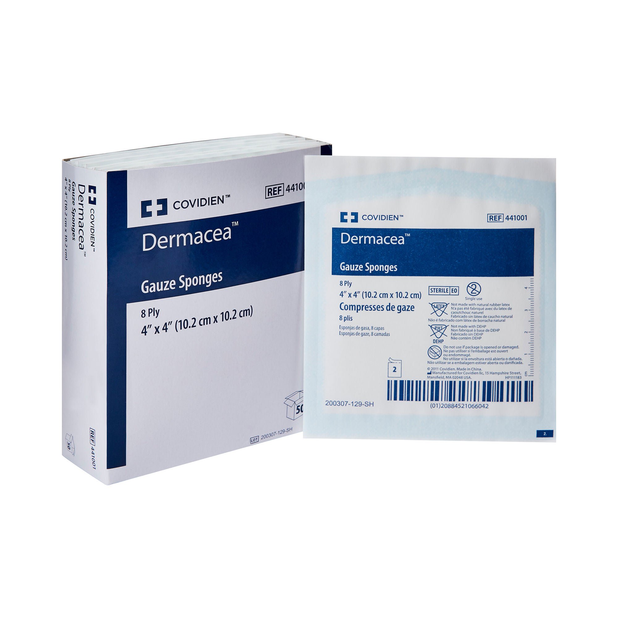 Dermacea™ Sterile Gauze Sponge, 4 x 4 Inch, Eight-Ply