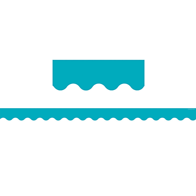 Teal Scalloped Border Trim, 35 Feet