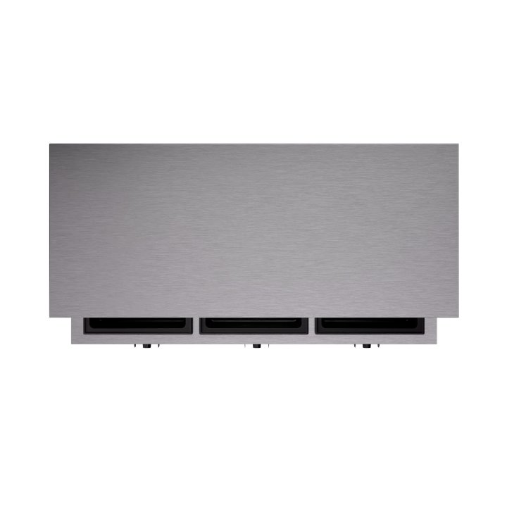46-inch 120-volt three-well 2-Series deluxe hot-food station with granite-style base, open storage compartment and cafeteria-style breath guard