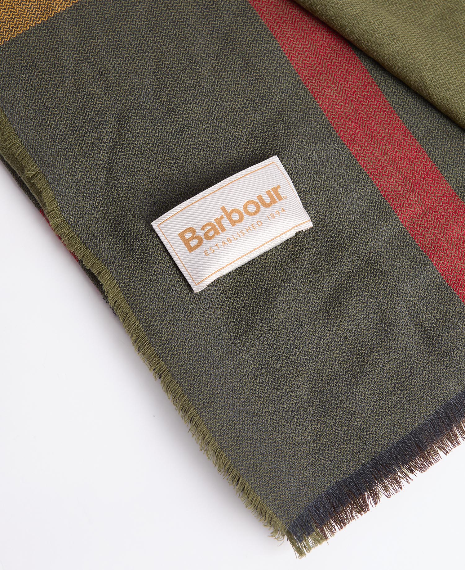 Sciarpa con motivo tartan in lana d’agnello Saffron image number 2