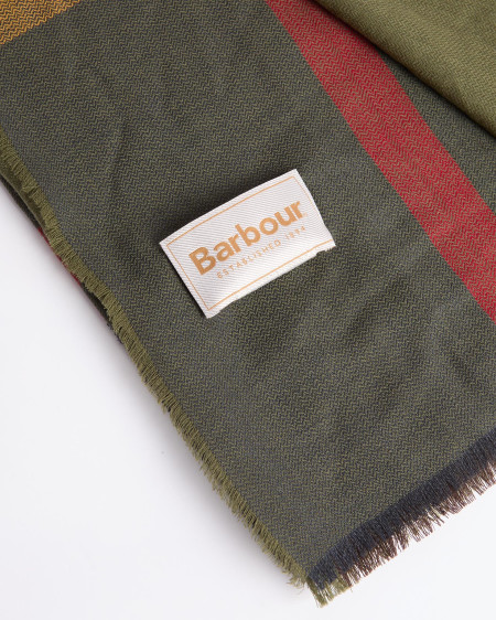 Sciarpa con motivo tartan in lana d’agnello Saffron