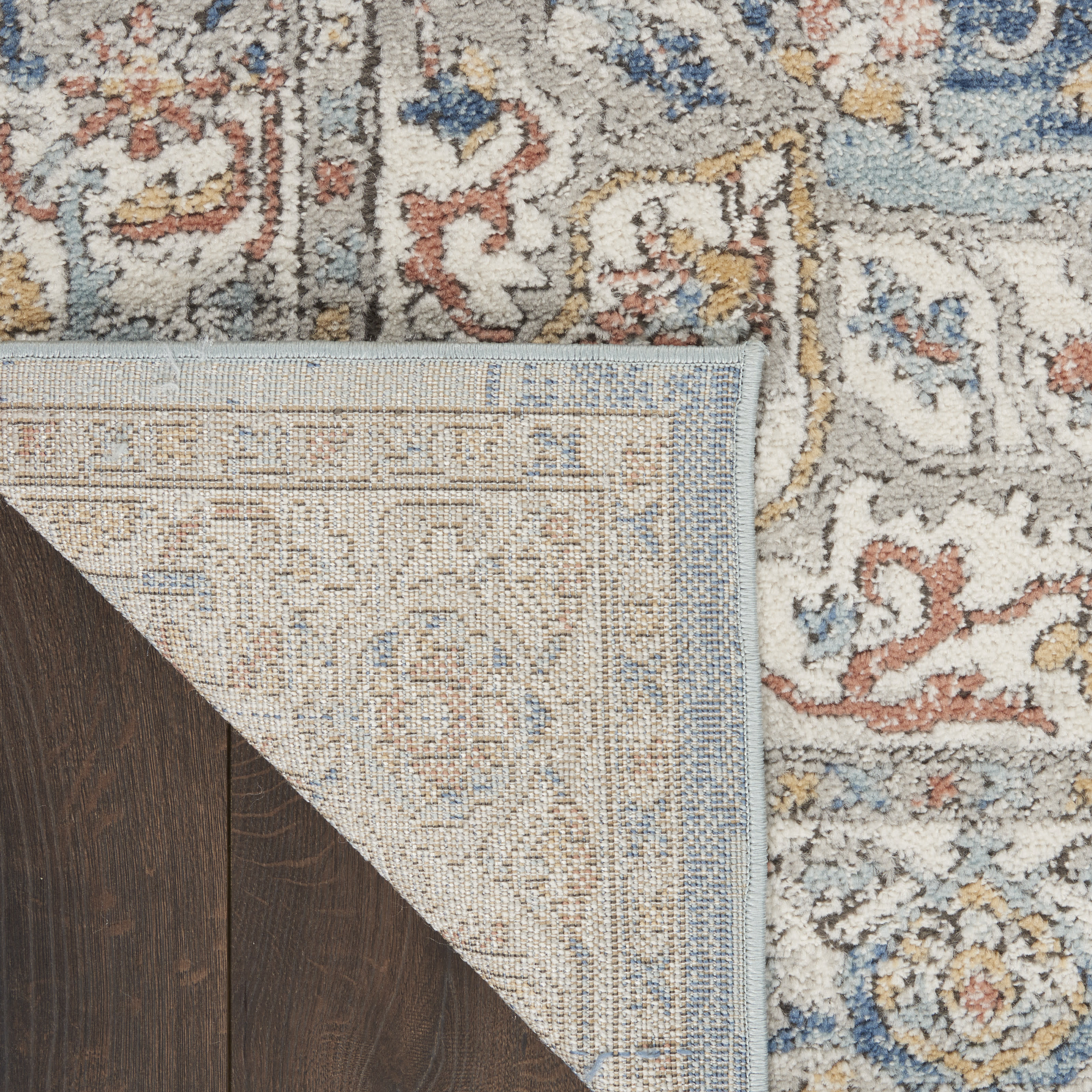 Nourison Quarry 2'2" x 10' Ivory Blue Vintage Indoor Rug