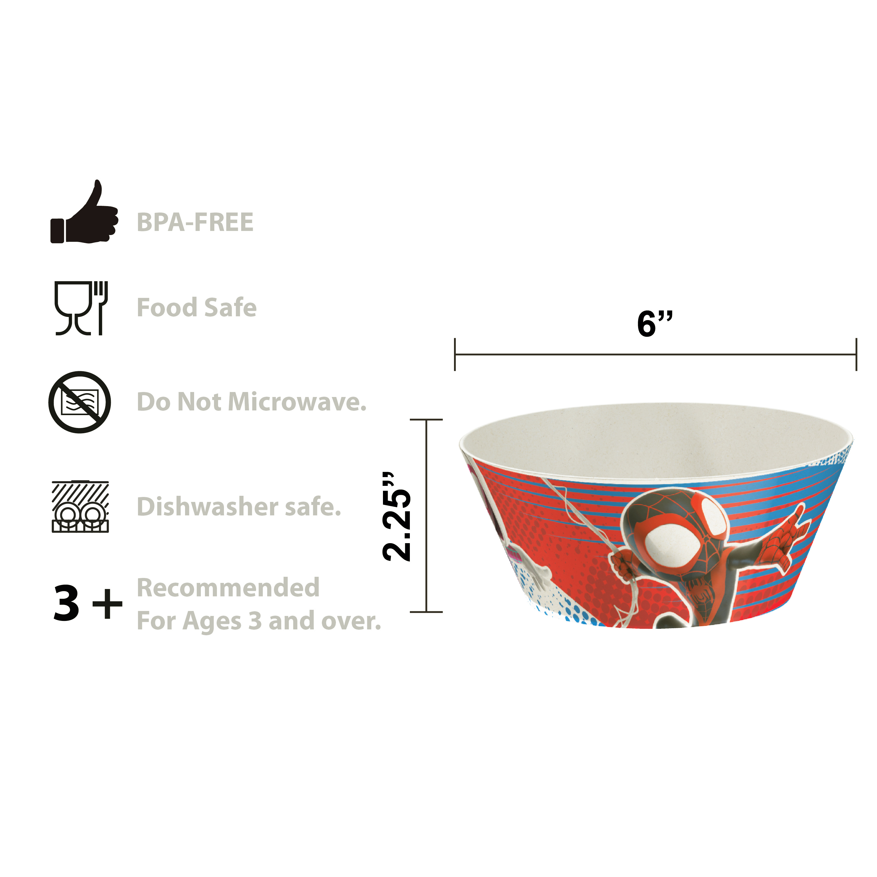 Spider-Man and His Amazing Friends Kids 3-piece Dinnerware Set, Spider-Friends, 3-piece set slideshow image 6