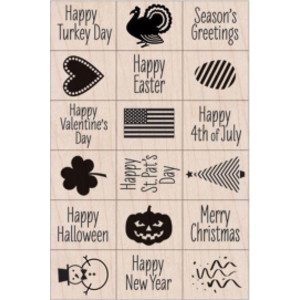 Ink 'n' Stamp A Year of Holidays Stamps, Set of 18