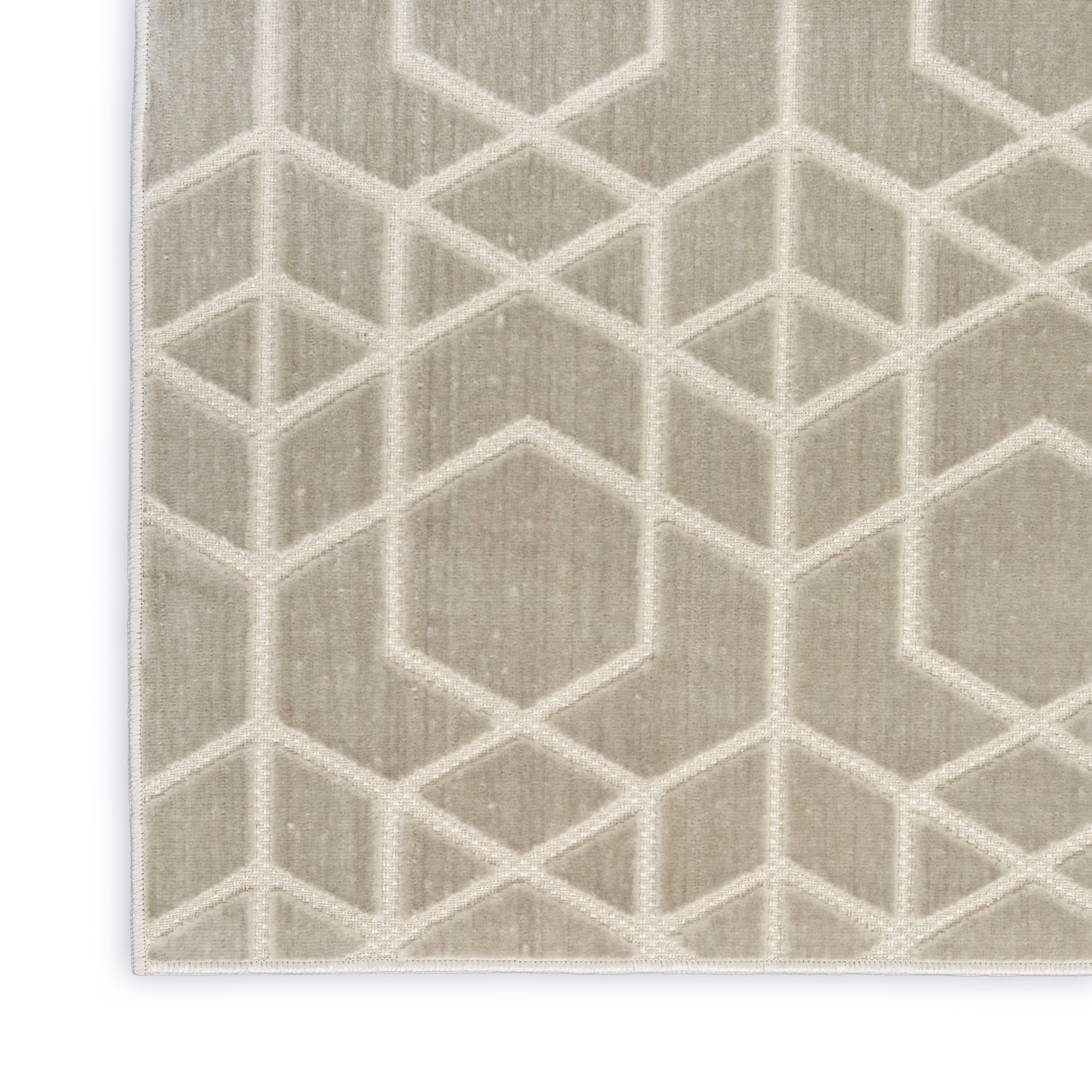 Nourison Washable Charm 3' x 5' Silver Ivory Modern Indoor Rug