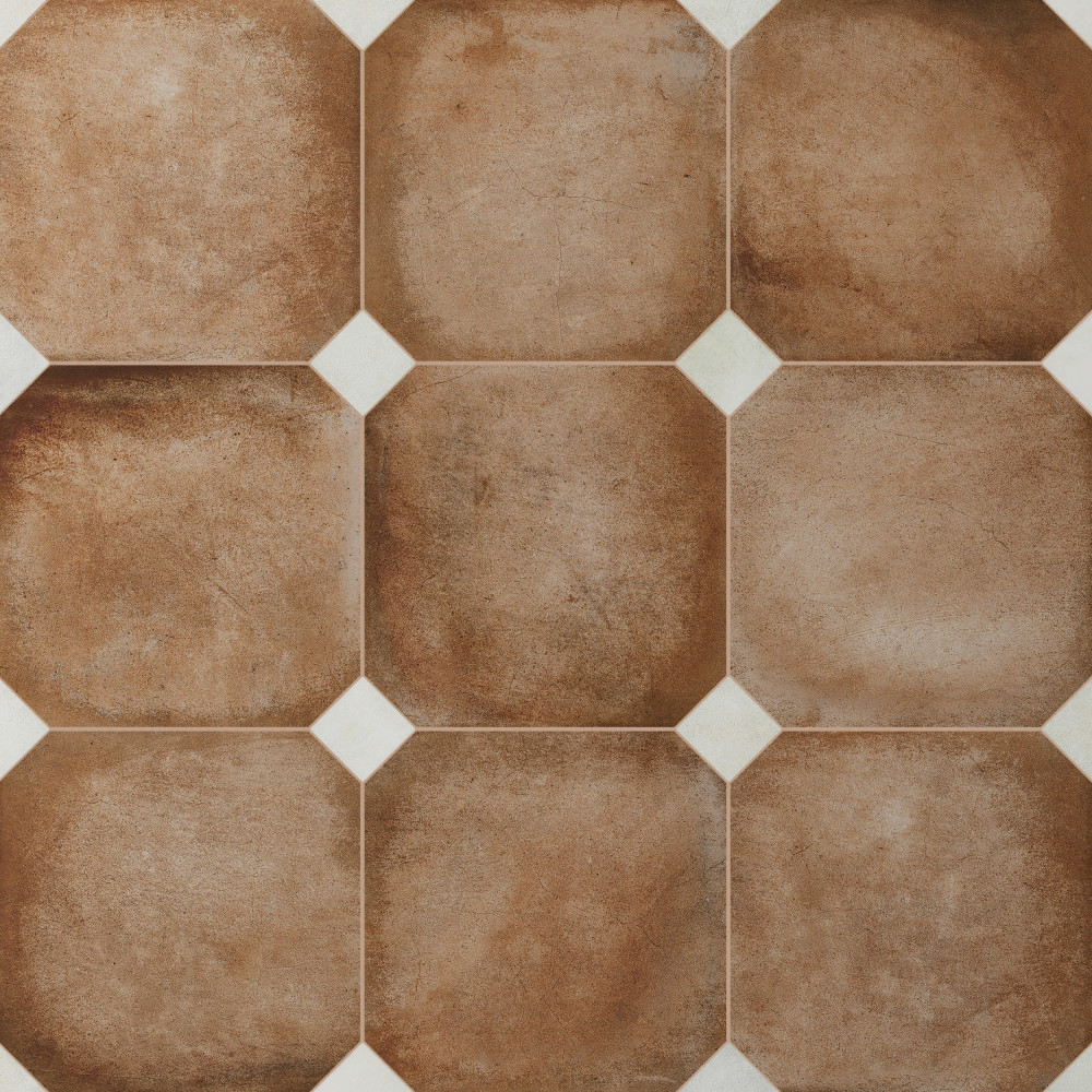 Laverton Octagon Natural with Taco Nieve 7-7/8 in. x 7-7/8 in. Porcelain Floor and Wall Tile