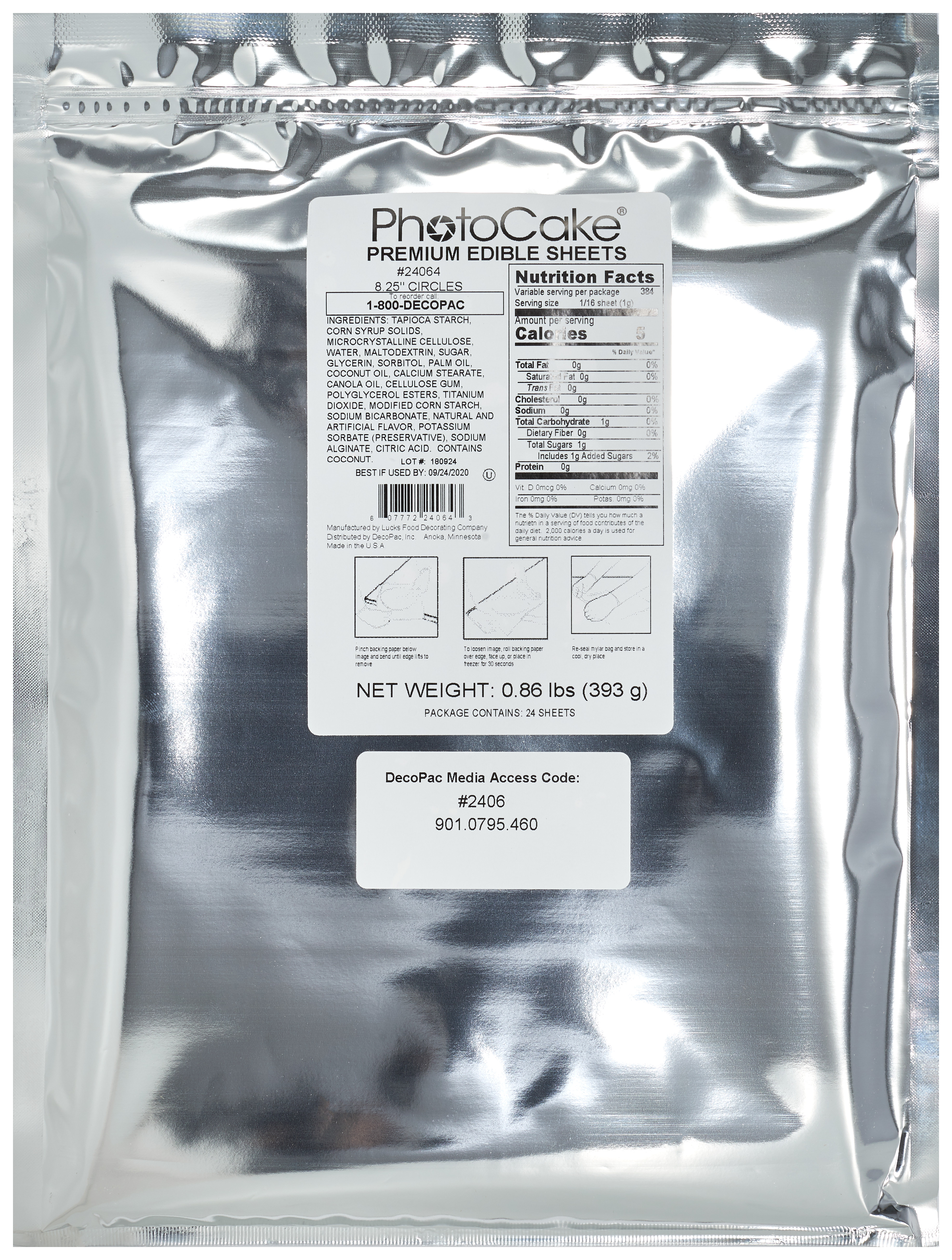 Premium Edible Sheets, 8.25" Circles PhotoCake® Edible Paper DecoPac