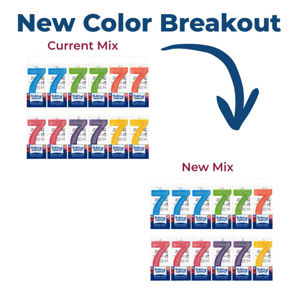 7 Mini Glitter Numeral Candles