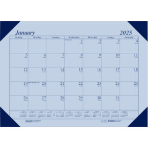 Academic Ecotones Calendar Desk Pad, Orchid Paper/Cordovan Holder