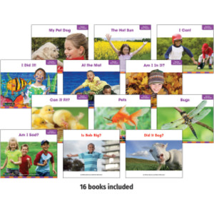 Decodable Readers Fluency Grade K-1 Short Vowels, 16 Books
