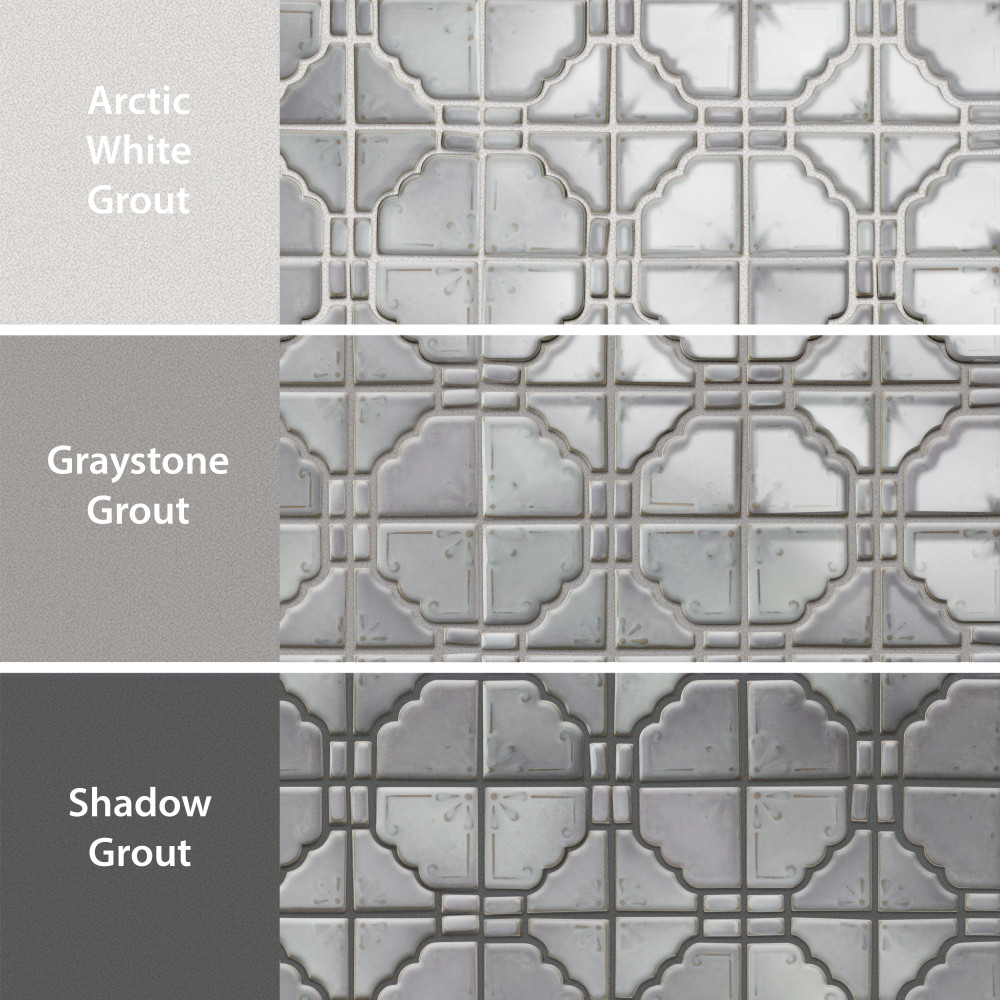 Hudson Moonbeam Grey Eye 11-7/8 in. x 11-7/8 in. Porcelain Mosaic Tile