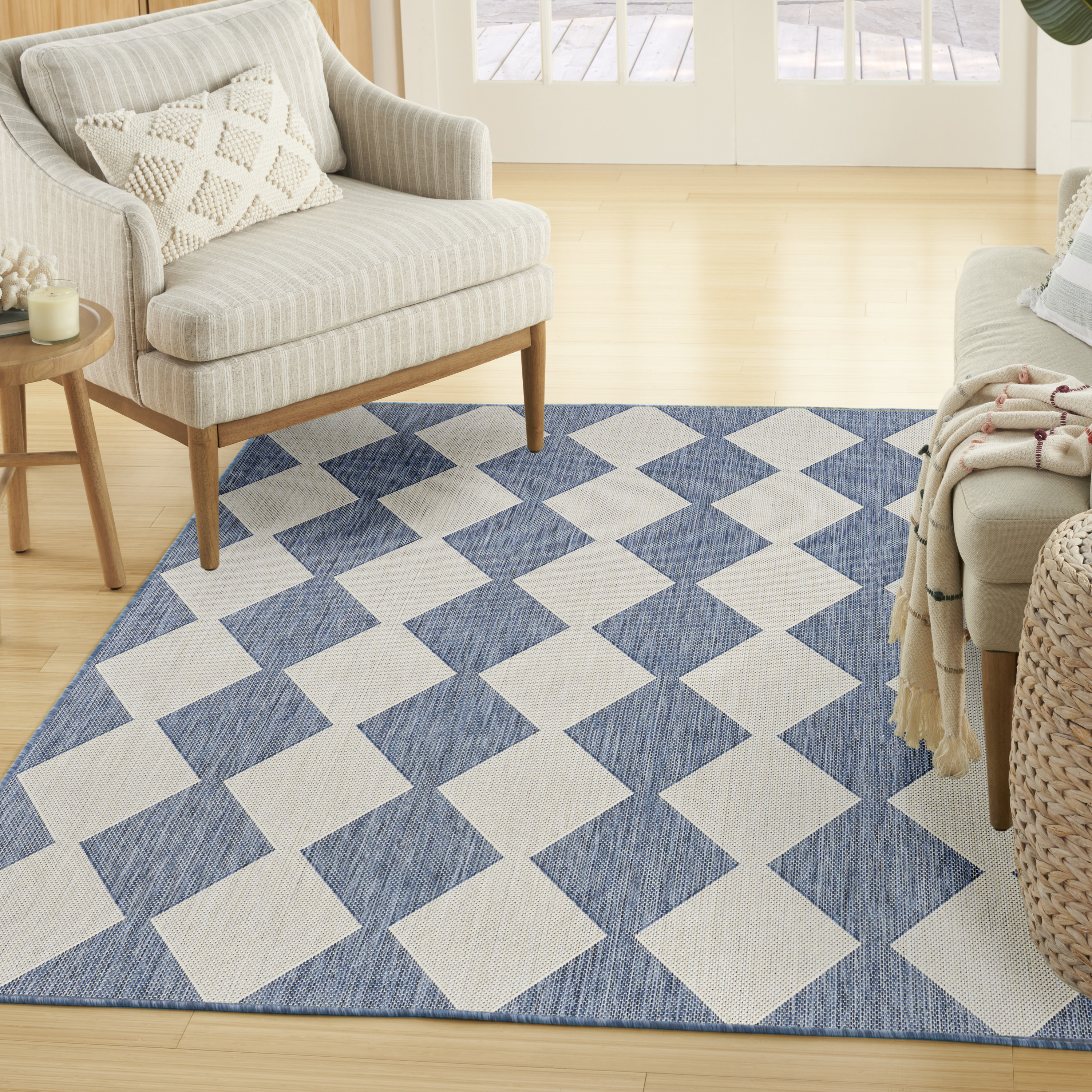 Nourison Positano 4' x 6' Navy Blue Modern Rug