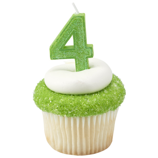 Mini Glitter Assorted Numeral Candles