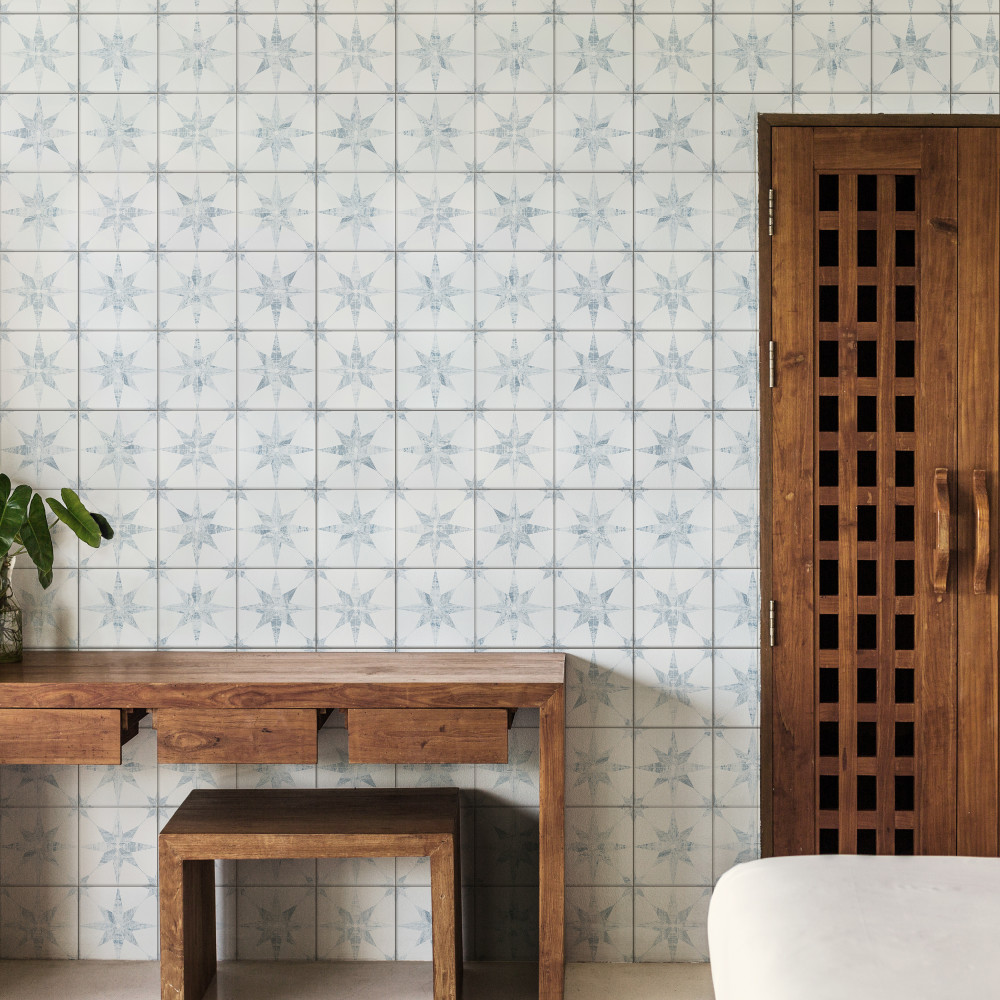 Cassis Stella White 9-3/4 in. x 9-3/4 in. Porcelain Floor and Wall Tile