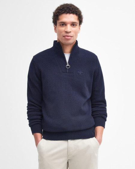 Maglione con mezza zip in lana d'agnello Essential