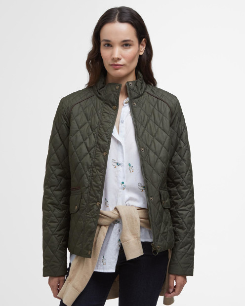 Crawford Cavalry Quilted Jacket Olive/Ancient Tartan