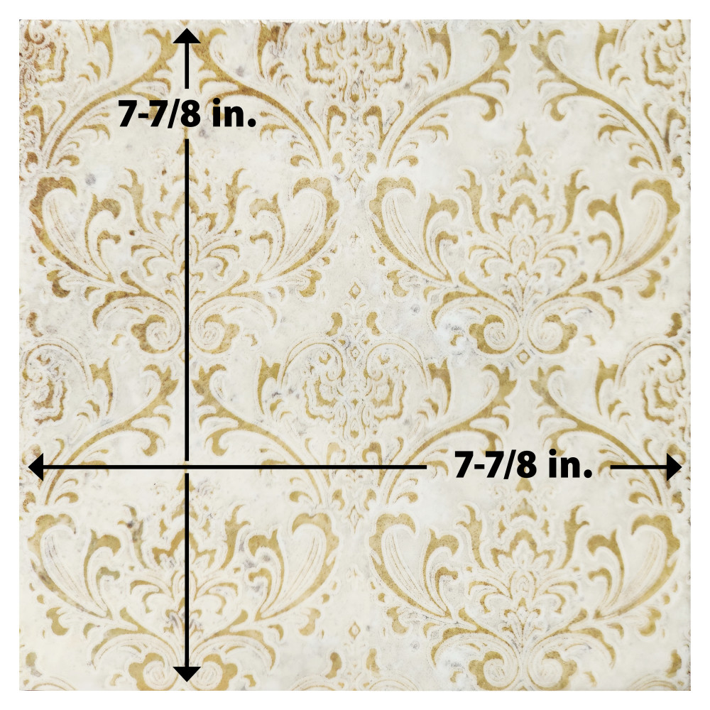 Milano Decor Daman Beige 7-7/8 in. x 7-7/8 in. Ceramic Wall Tile