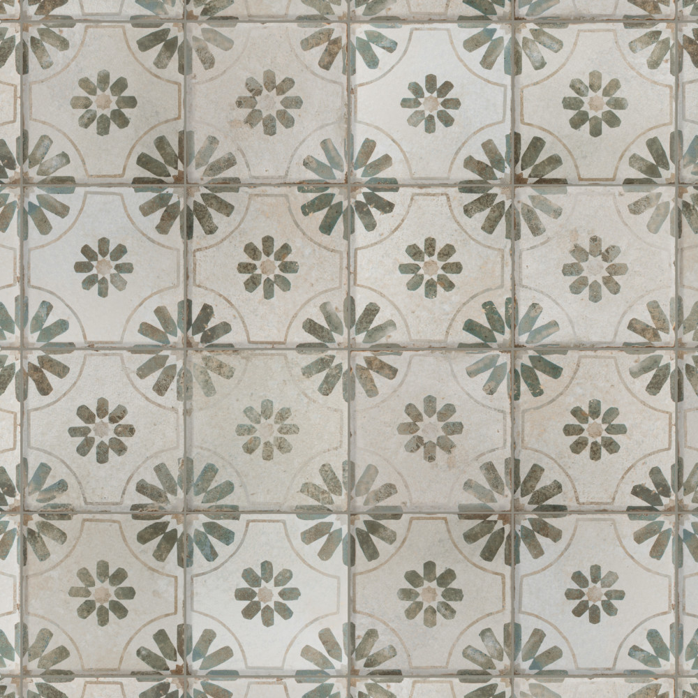 Kings Blume Sage 17-5/8 in. x 17-5/8 in. Ceramic Floor and Wall Tile