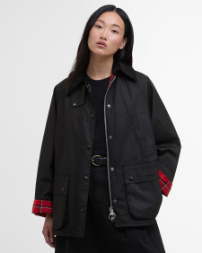 Women's Bedale Waxed Jacket Black/Cardinal