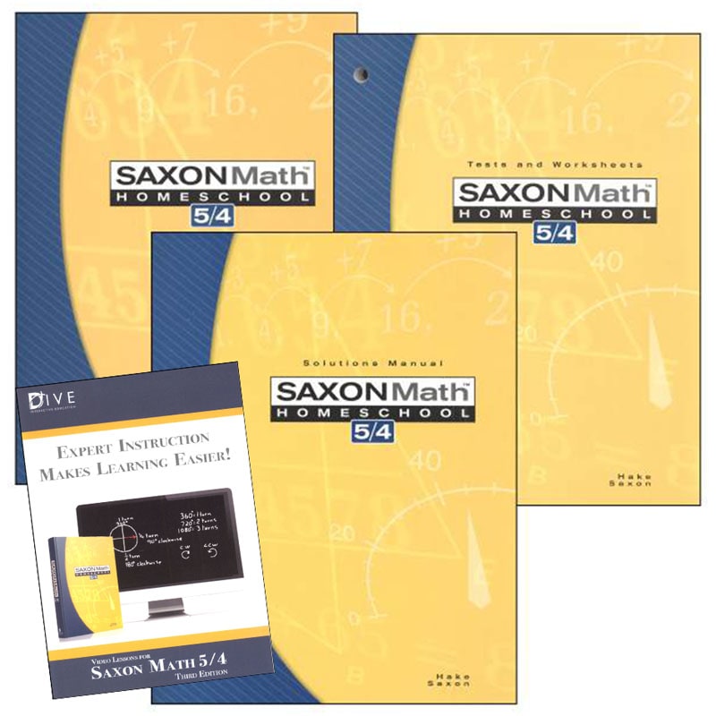 Saxon Math 5/4 3rd Edition Saxon Home Study Kit plus DIVE CD-ROM
