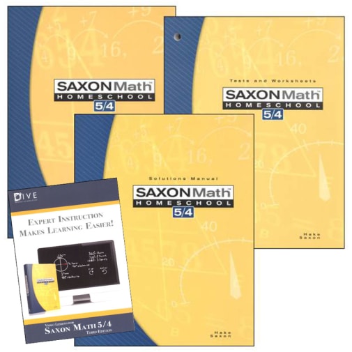 Saxon Math 5/4 3rd Edition Saxon Home Study Kit plus DIVE CD-ROM