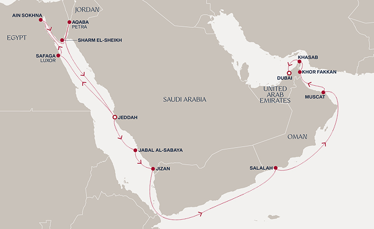 Itinerary map