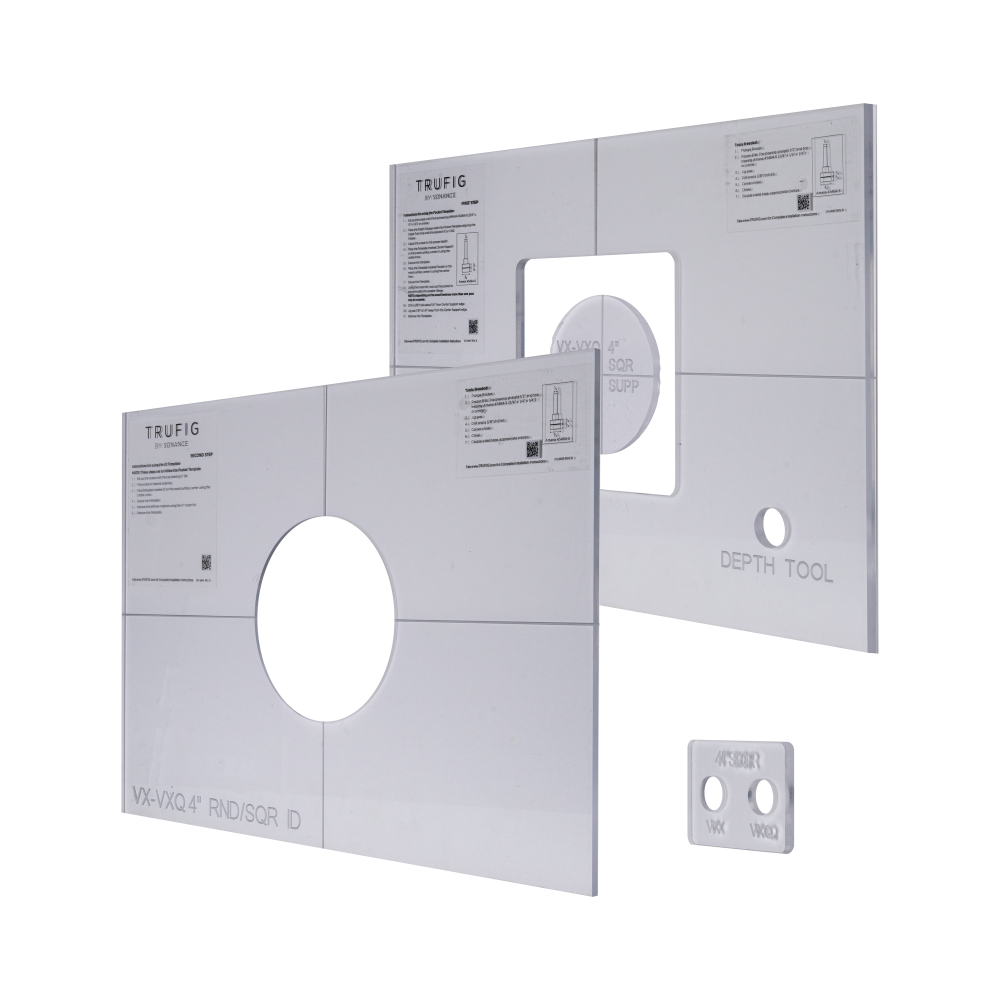 TRUFIG ROUTER TEMPLATE FOR VX-VXQ-PPX 4" SQUARE