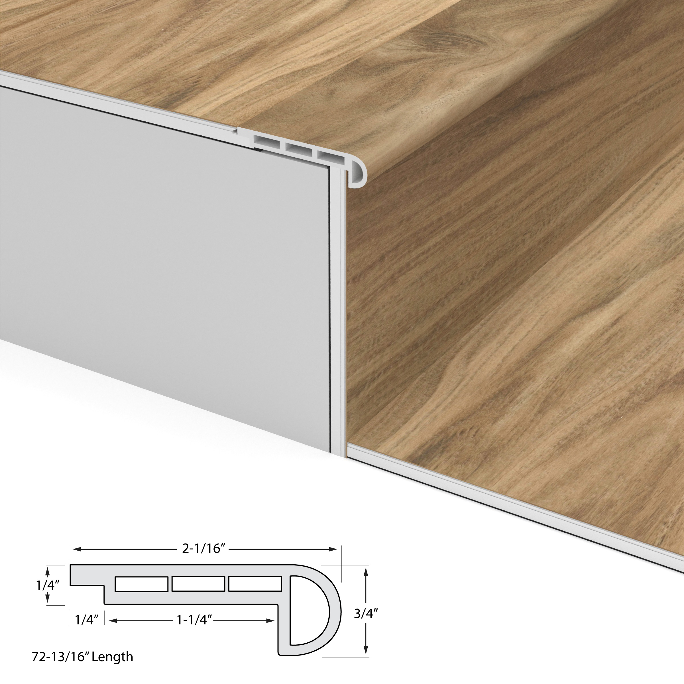 Coastal Eucalyptus Cali Vinyl Stair Nosing Flush view 4
