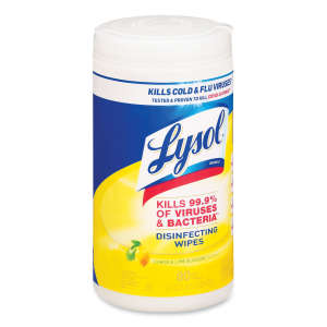 Reckitt Benckiser, Lysol Disinfectant Wipes Lemon & Lime Blossom,  80 Wipes/Container