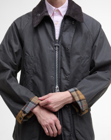 Oversized Bedale Waxed Jacket Classic Grey