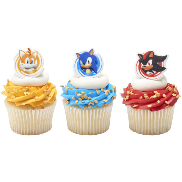 Sonic, Tails and Shadow Cupcake Rings