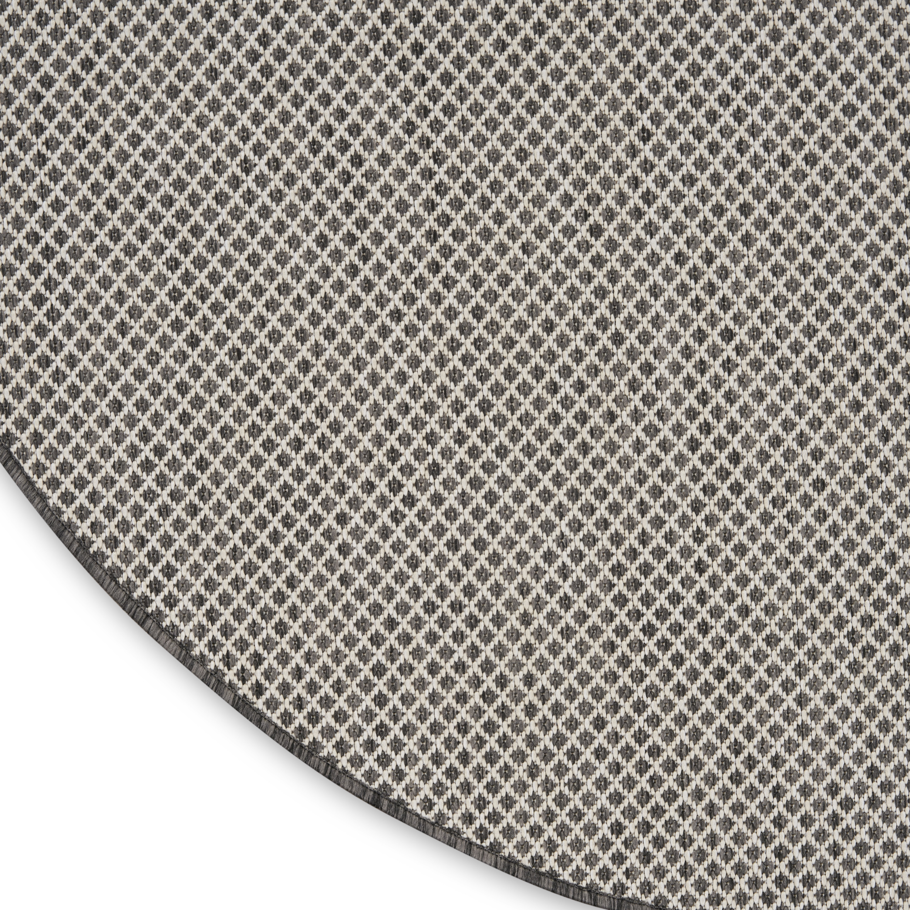 Nourison Courtyard 8' x Round Ivory Charcoal Modern Rug