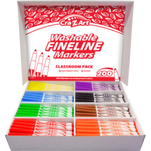 Washable Markers Classroom Pack, Fine Point, 8 Color, Pack of 200