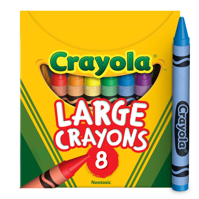 Large Crayons, Tuck Box, 8 Count