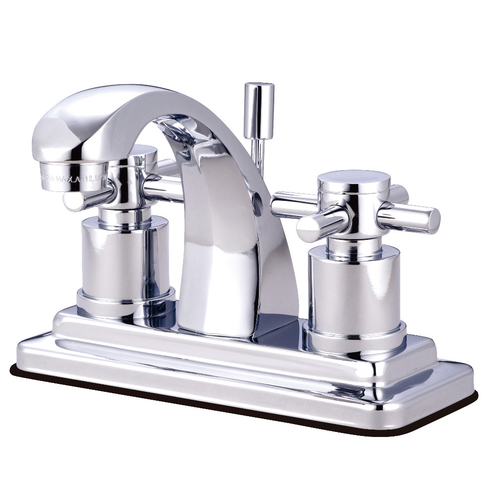 3-Hole Deck Mount 4-Inch Centerset Bathroom Faucet with Brass Pop-Up, Polished Chrome