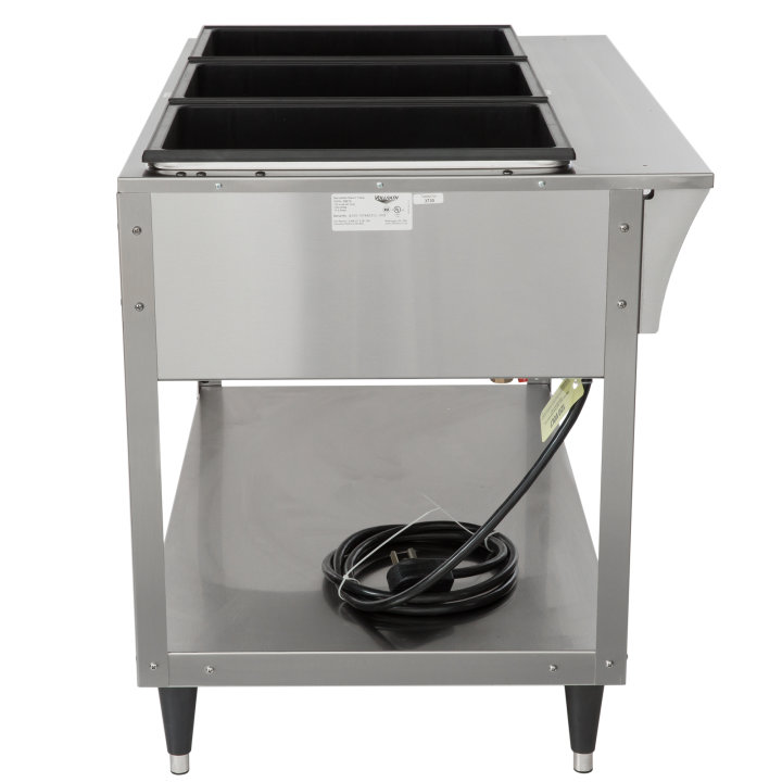 120-volt 2100-watt three-well Servewell® SL streamlined stainless steel hot-food table
