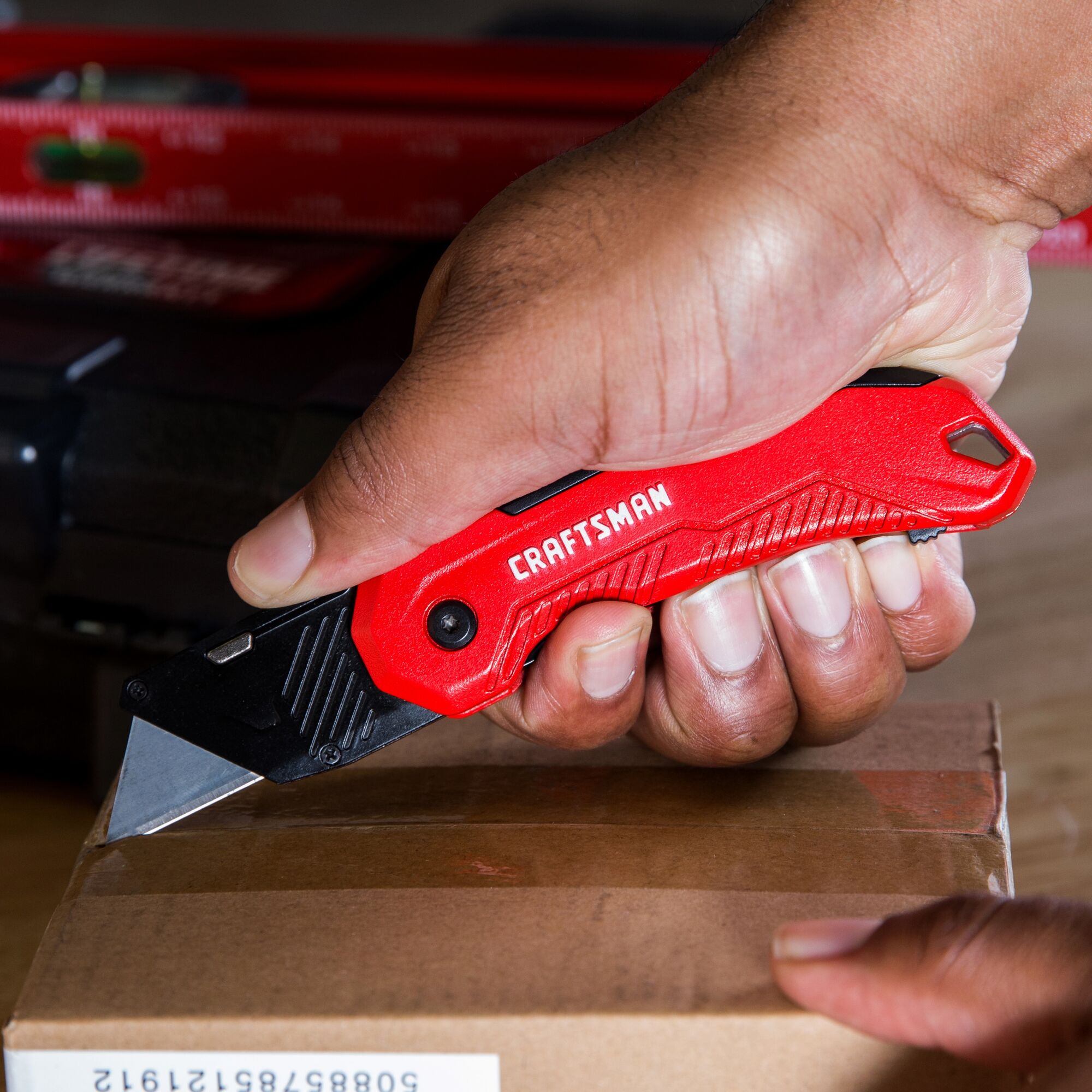 View of CRAFTSMAN Knives & Blades: Knives: Utility  being used by consumer