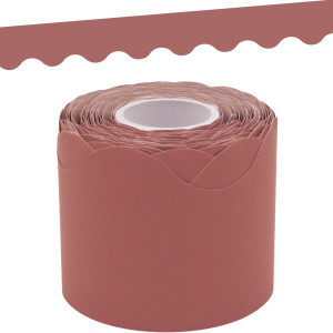 Deep Rose Scalloped Rolled Border Trim, 50 Feet