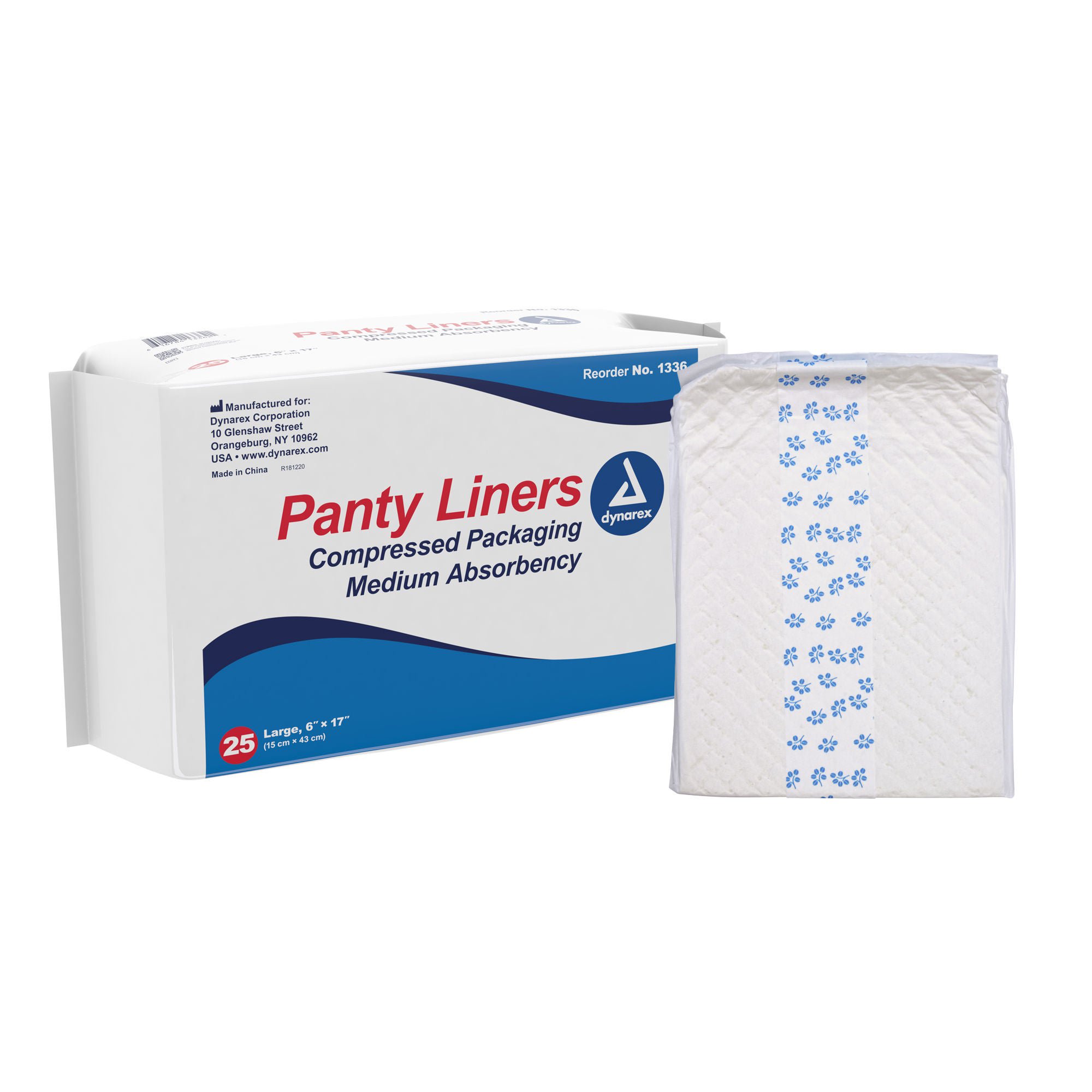 Dynarex® Medium Absorbency Bladder Control Pad, 6 x 17 Inch
